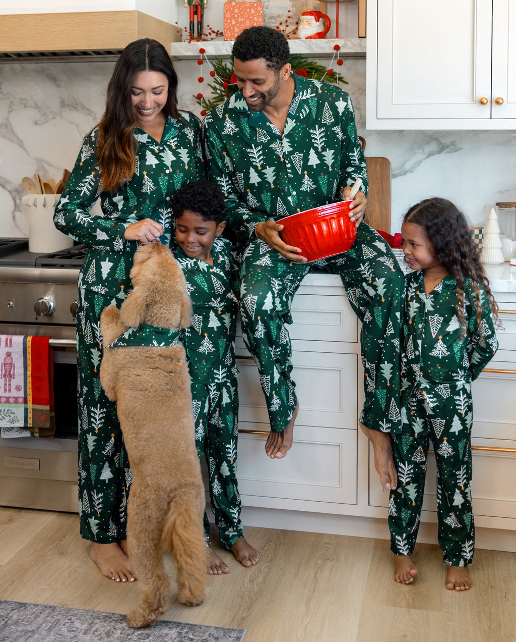 PatPat Family Matching Christmas Pajamas Christmas Tree Print Dark Green