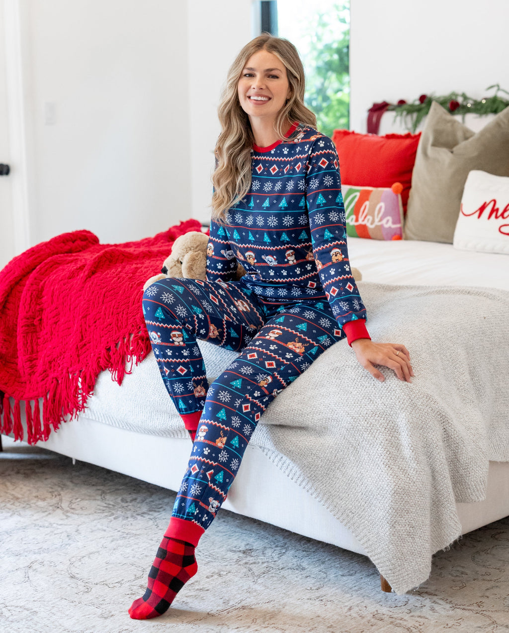 PatPat PAW Patrol Matching Family Christmas Pajamas Fair Isle Navy