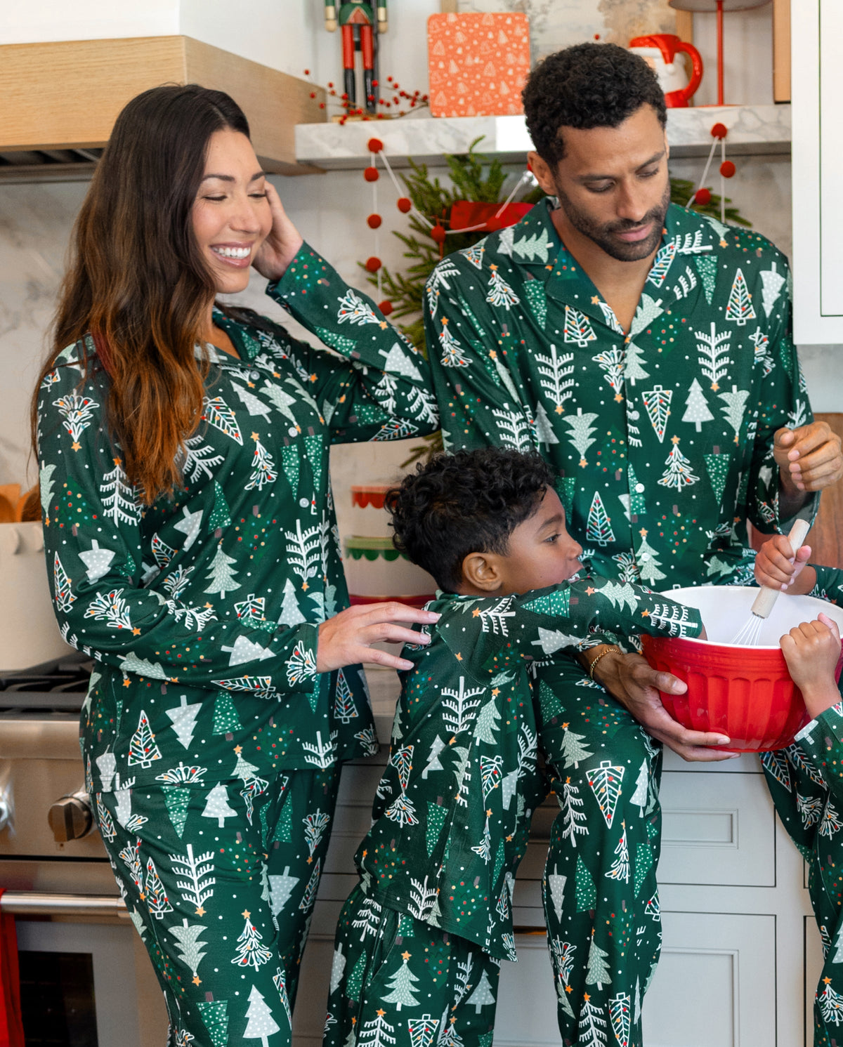 PatPat Family Matching Christmas Pajamas Christmas Tree Print Dark Green