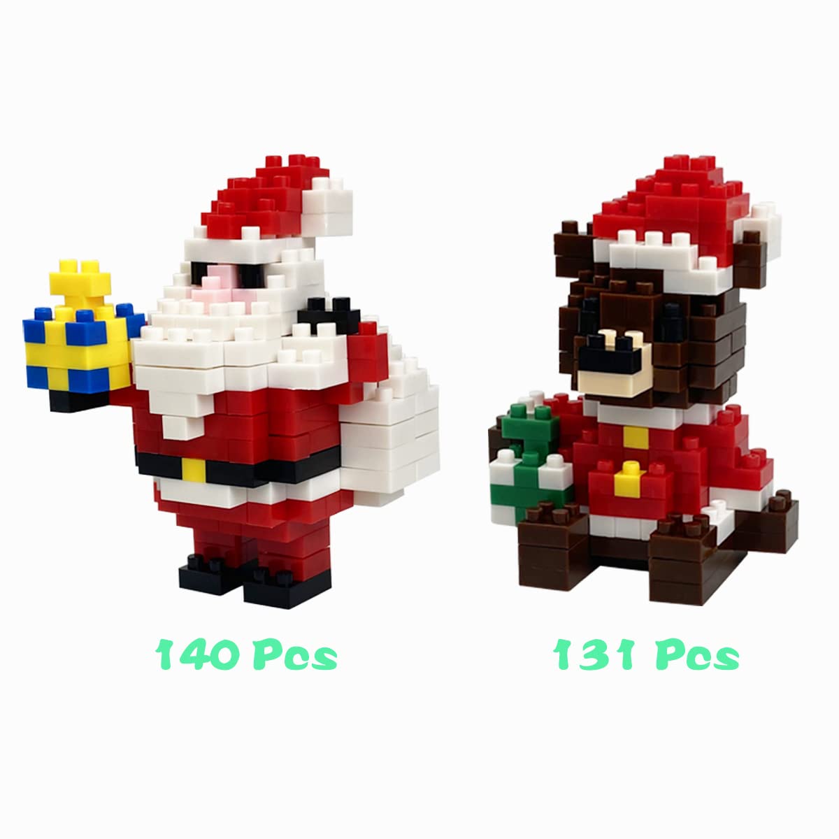 Pinkiwine 4 Pack Christmas Building Block Toys for Kids Boys Girls Teens Christmas Stocking Stuffers Gifts