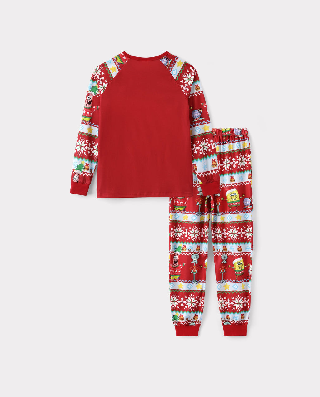 PatPat SpongeBob SquarePants Matching Family Christmas Pajamas Santa Hat Character Print Red Plus Size