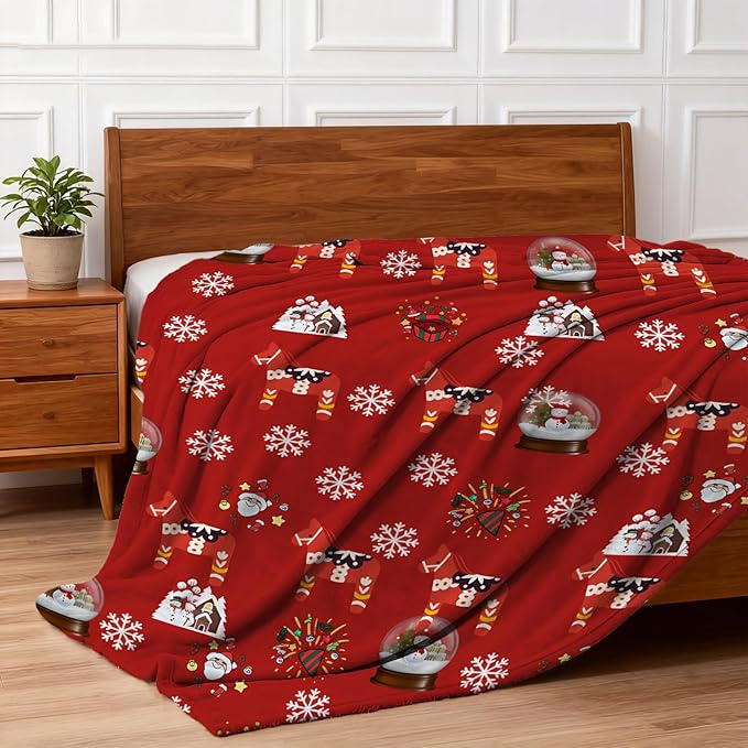 COMFAR Cute Christmas Blankets and Throws for Adults/Women/Boys/Kids, Holiday Fleece Throw Blanket for Couch/Sofa, Holiday Decor, Christmas Decorations/Gifts 40"x 60"
