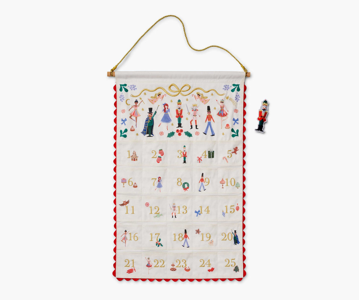 Embroidered Hanging Advent Calendar - Nutcracker