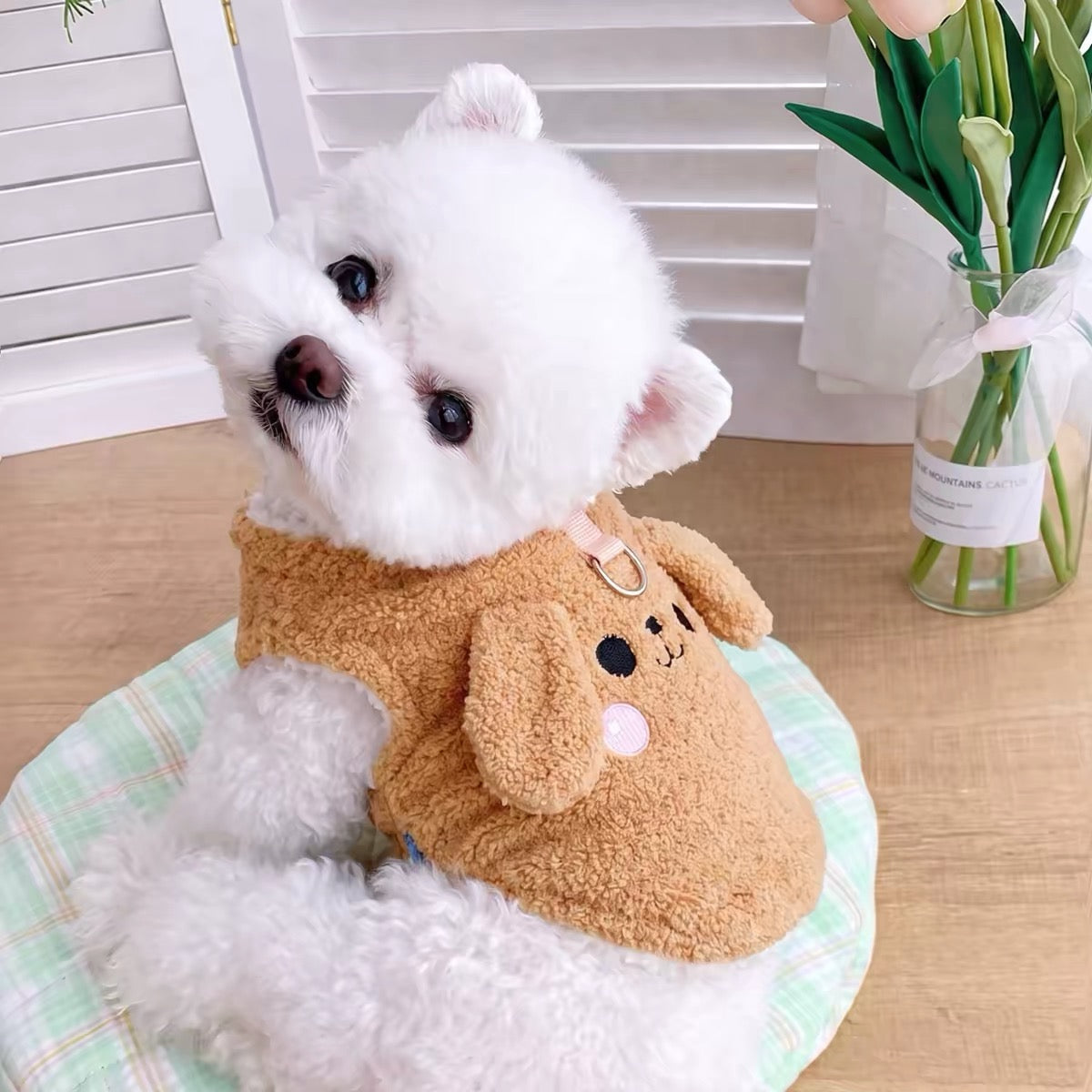 Puppy Face Soft Fleece Dog Cat Vest Harness