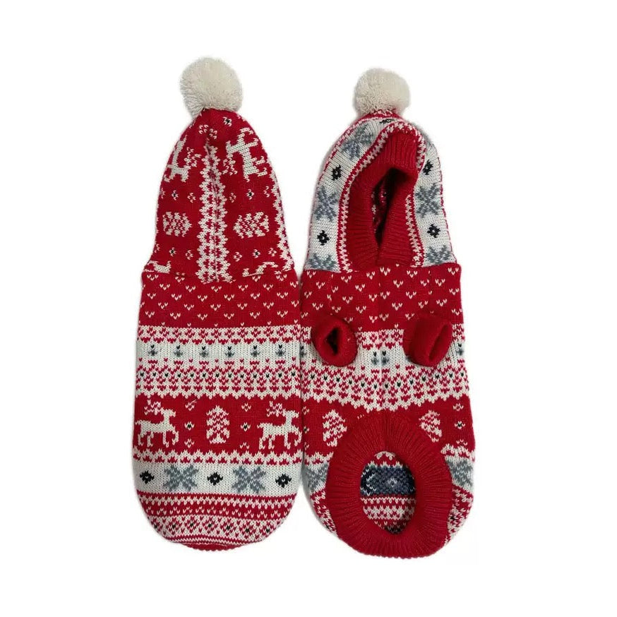 Christmas Elk Warm Knitted Dog Cat Hoodie