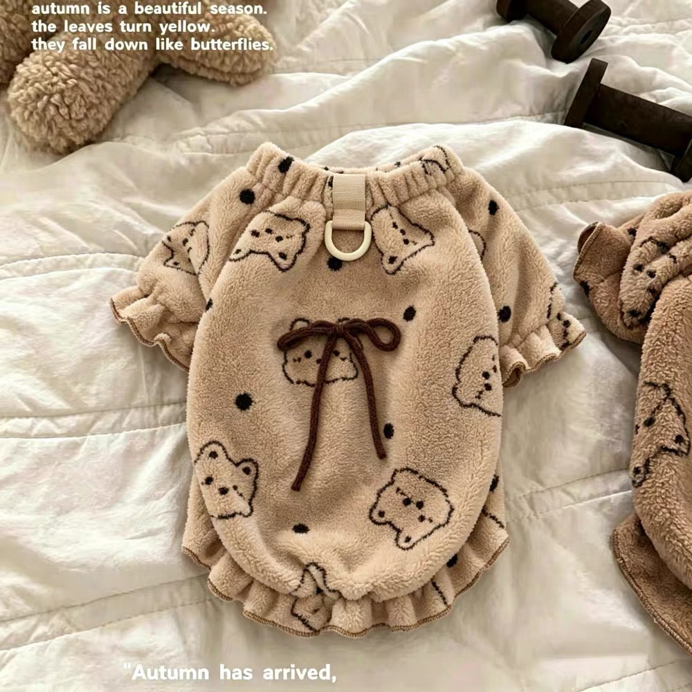 Fleece Soft Bow Two/Four legged Clothes