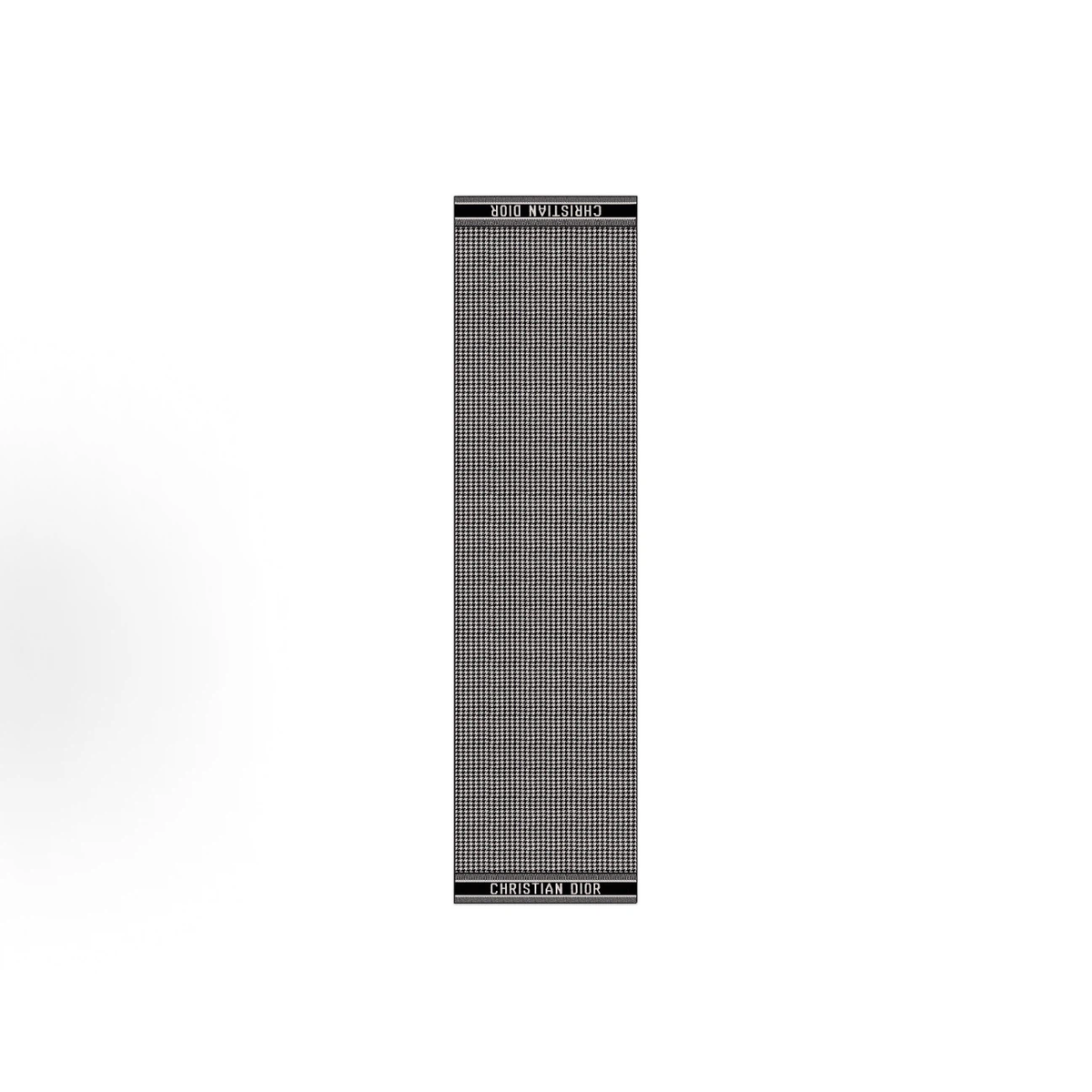 Black‑Grey Houndstooth Fringed Reversible Winter Scarf