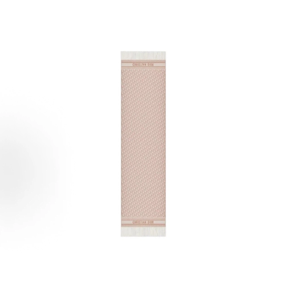 Dusty‑Pink All‑Over Monogram Reversible Fringed Winter Scarf