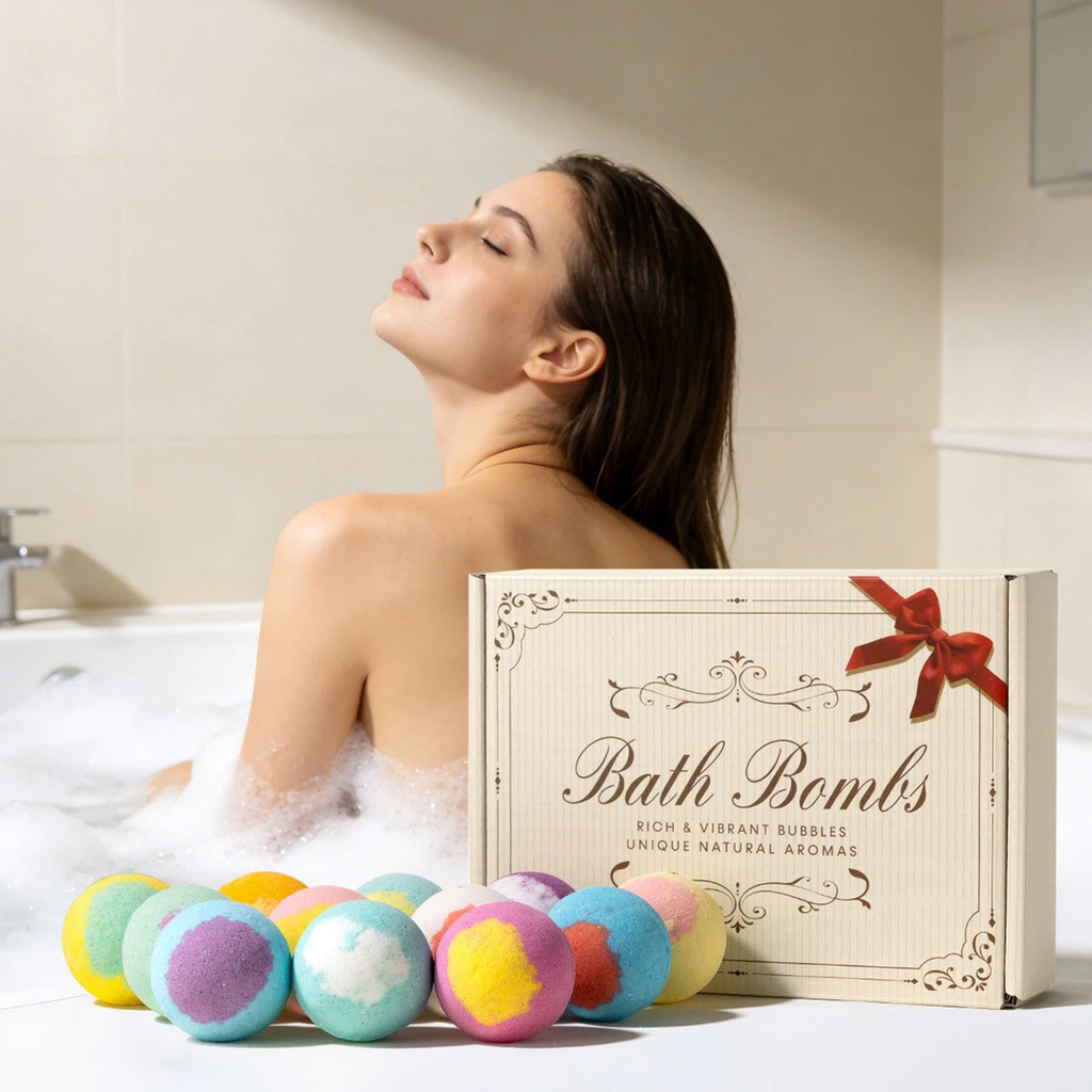 12pcs Bath Bombs Gift Set, Spa Fizzy Bath Balls for Women