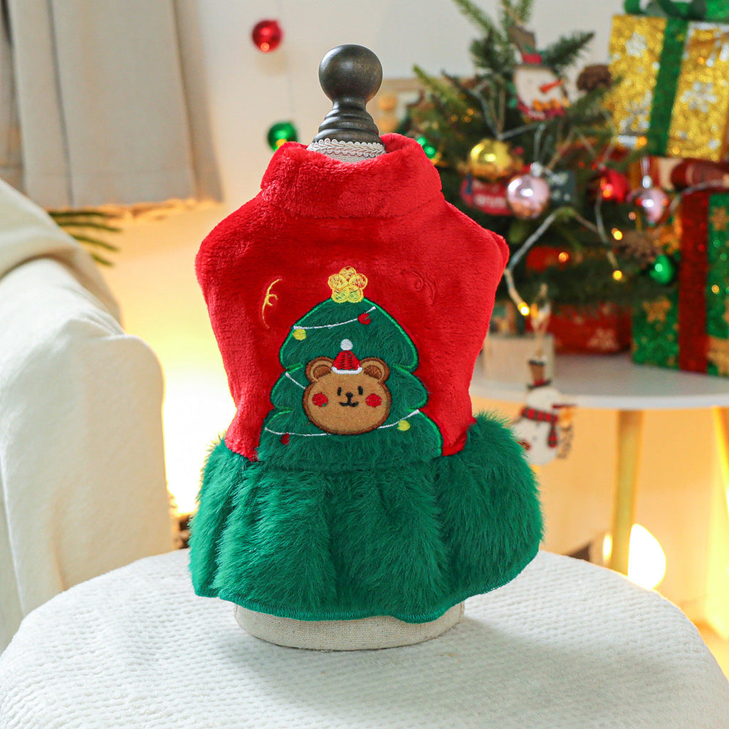 Christmas Tree Pattern Dog Cat Dress