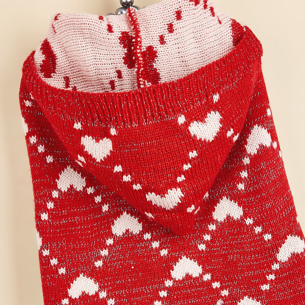 Heart Pattern Dog Cat Hooded Sweater Dress