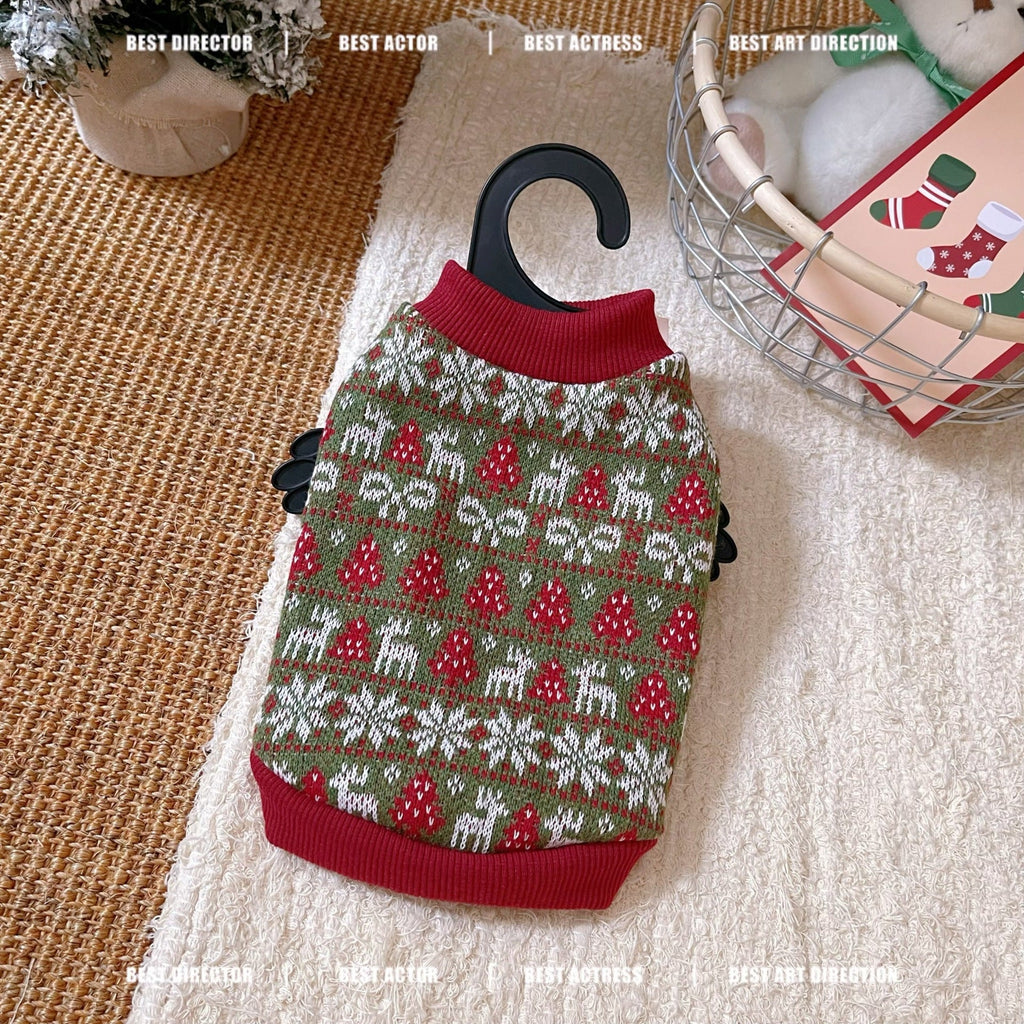 Christmas Elk Tree Pattern Dog Cat Hoodie
