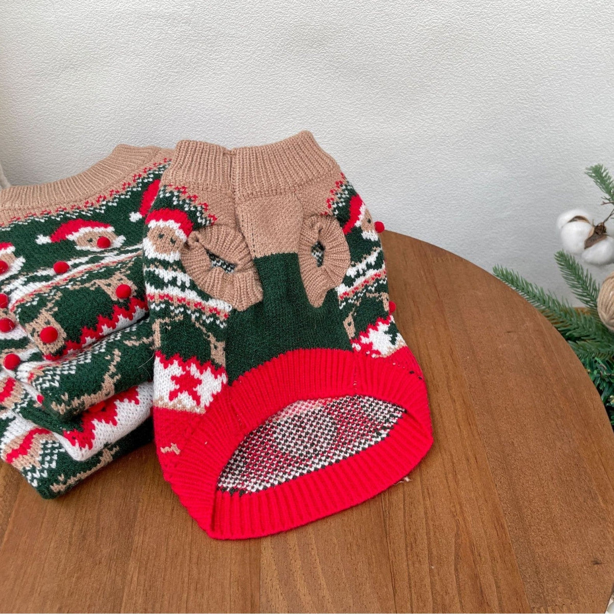 Christmas Snowman Santa Knitted Dog Cat Sweater